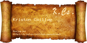 Kriston Csillag névjegykártya